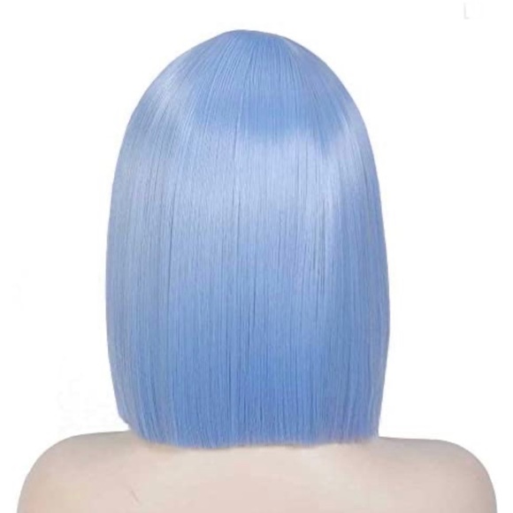 Light Blue Wig Short Straight Bob. 12” - Picture 7 of 10